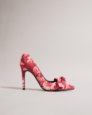 Chaussures à Talons Ted Baker Glitched Floral Court Rouge Femme | KAB-76715158